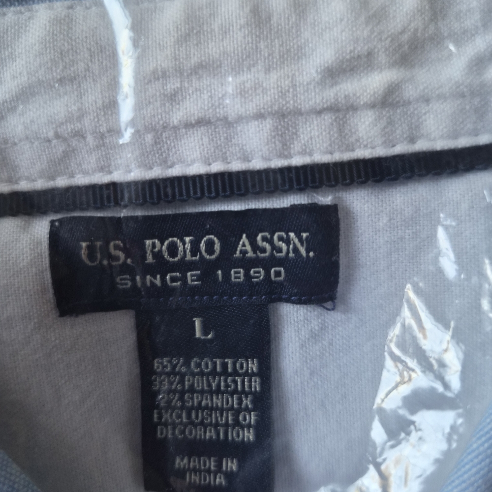 U.S. Polo Assn. Light Blue Button-Down Shirt with White Trim - Picture 3 of 11